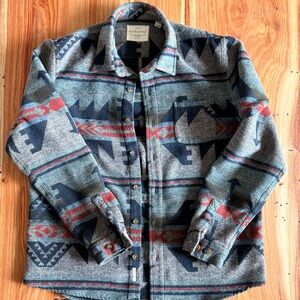 Men's Geometric Pattern Shirt Jacket